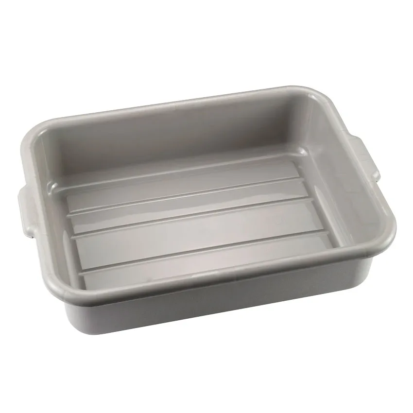 21.5″ x 15.5″ x 5″ Standard Polypropylene Gray Bus Box