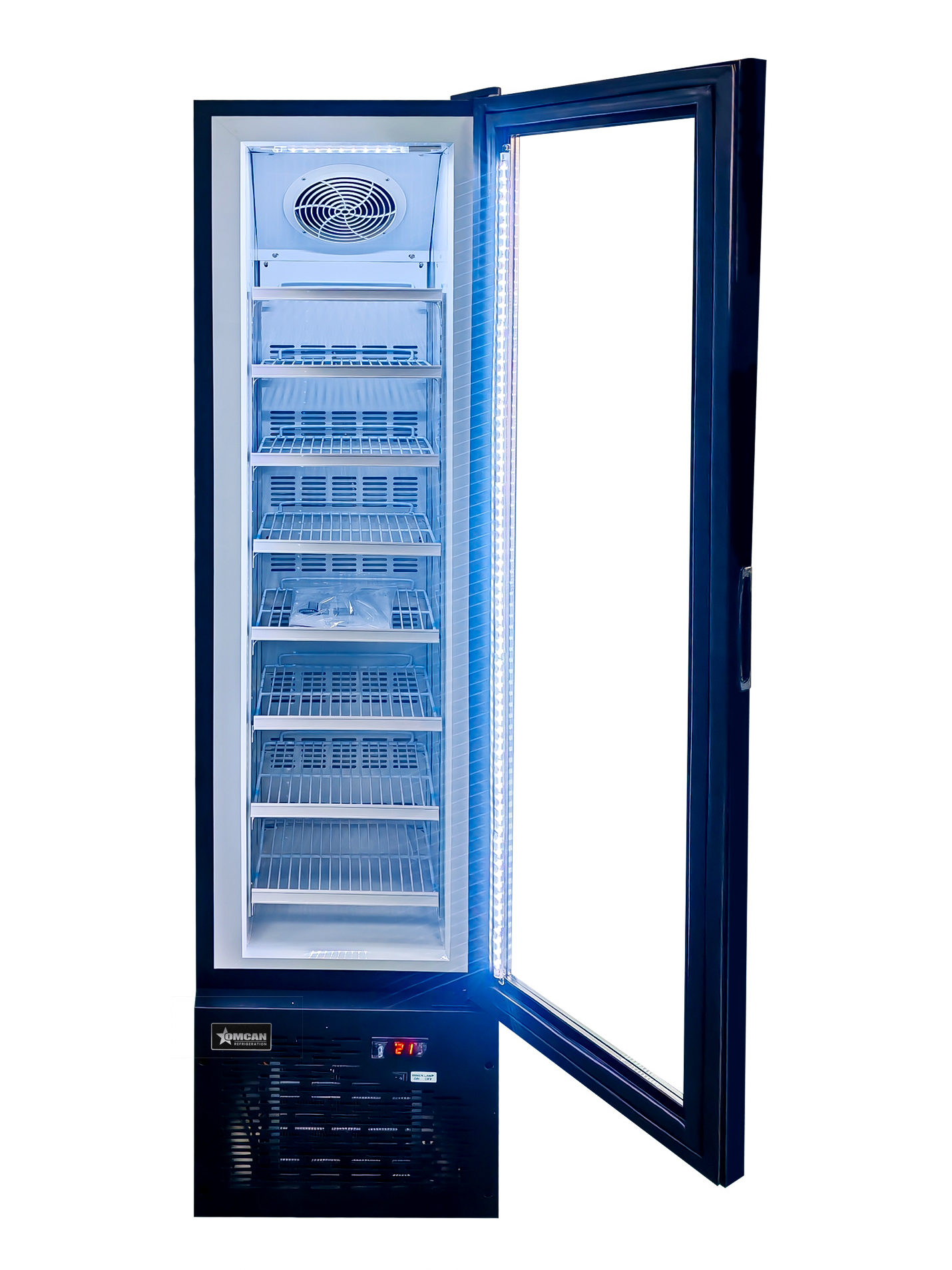 17” Slim One (1) Glass Door Display Freezer, 3.7 cu.ft. (105L), Black