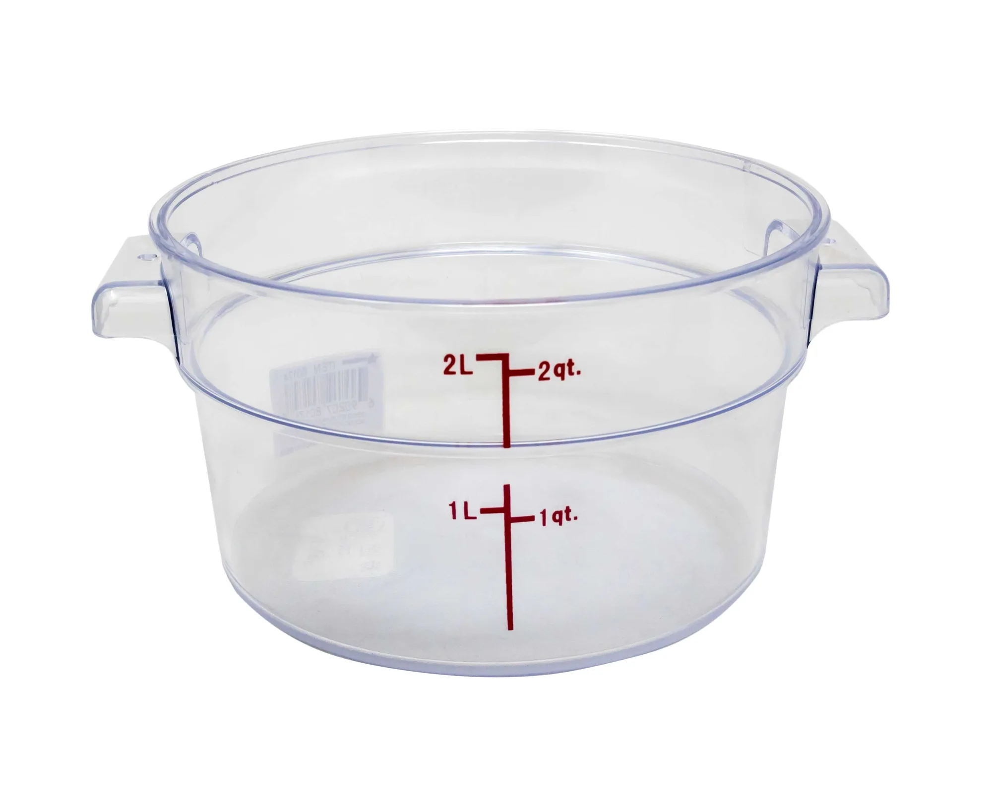 2 qt Polycarbonate Clear Round Food Storage Container