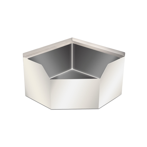 26.5 x 26.5 x16″ Stainless Steel Corner Mop Sink with Drain Basket