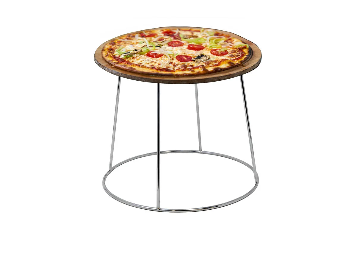7″ Chrome-Plated Steel Pizza Riser Stand