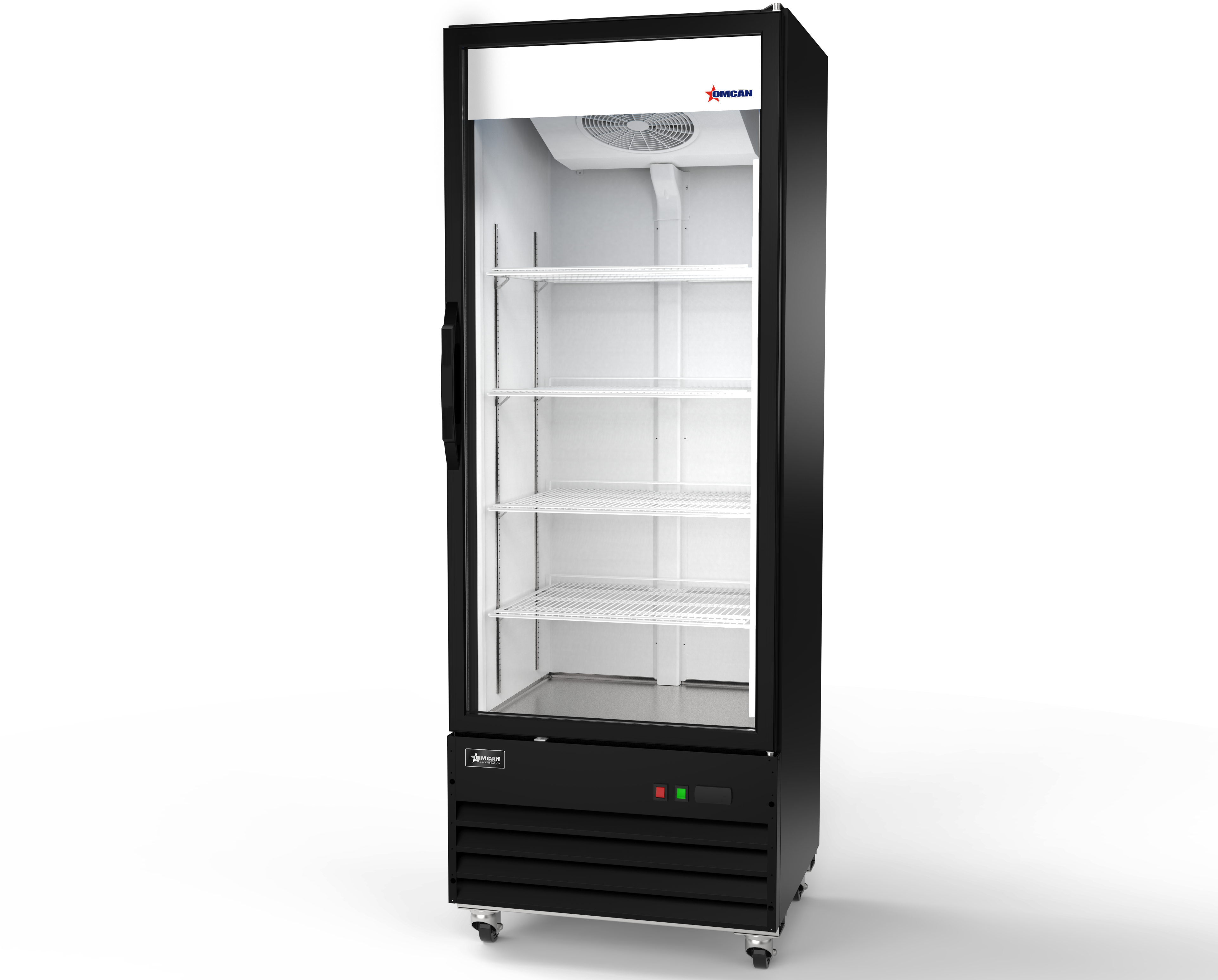 Merchandiser Refrigerator, Black, 1 Swing Door, 30"