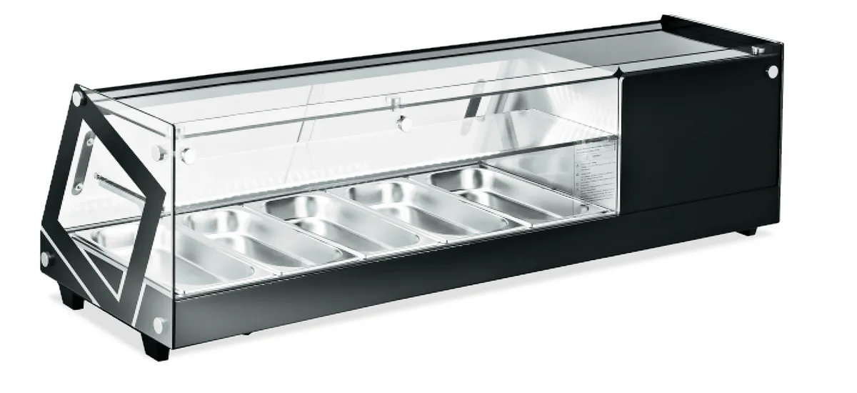 51″ Refrigerated Sushi Showcase with Flat Glass, 2.26 cu.ft. (64 L), Black