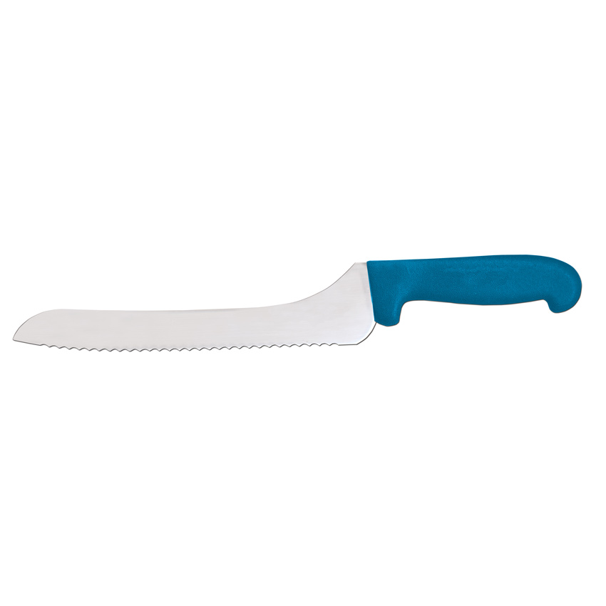 9" Slicer Off-Set Wave Edge Blade Knife with Blue Polypropylene Handle
