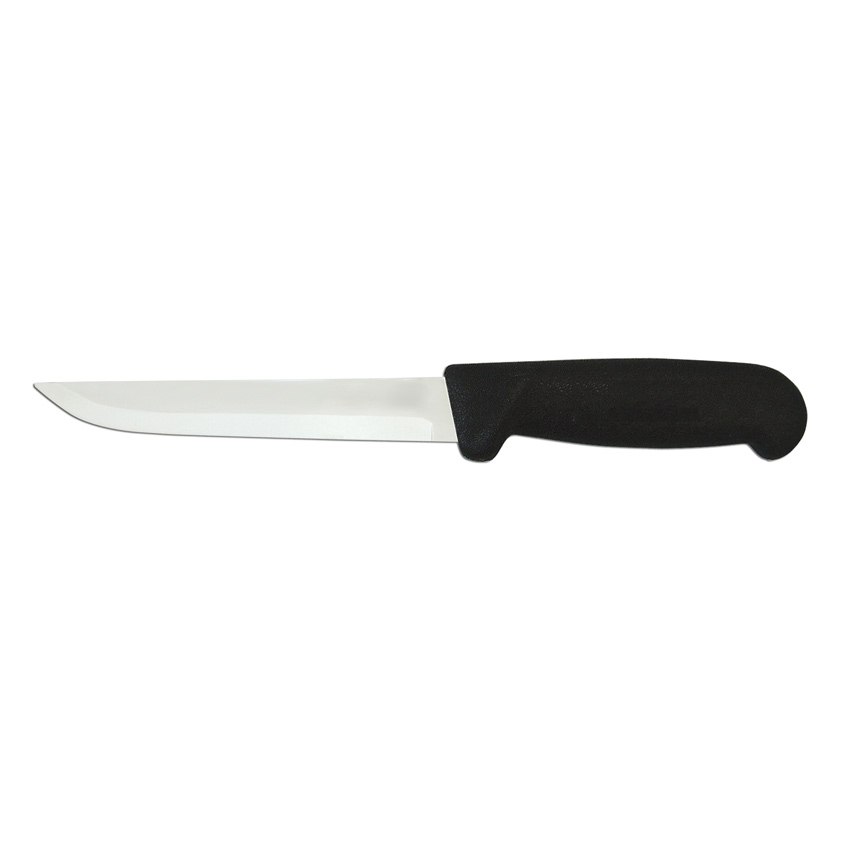 6" Straight Blade Boning Knife with Black Polypropylene Handle