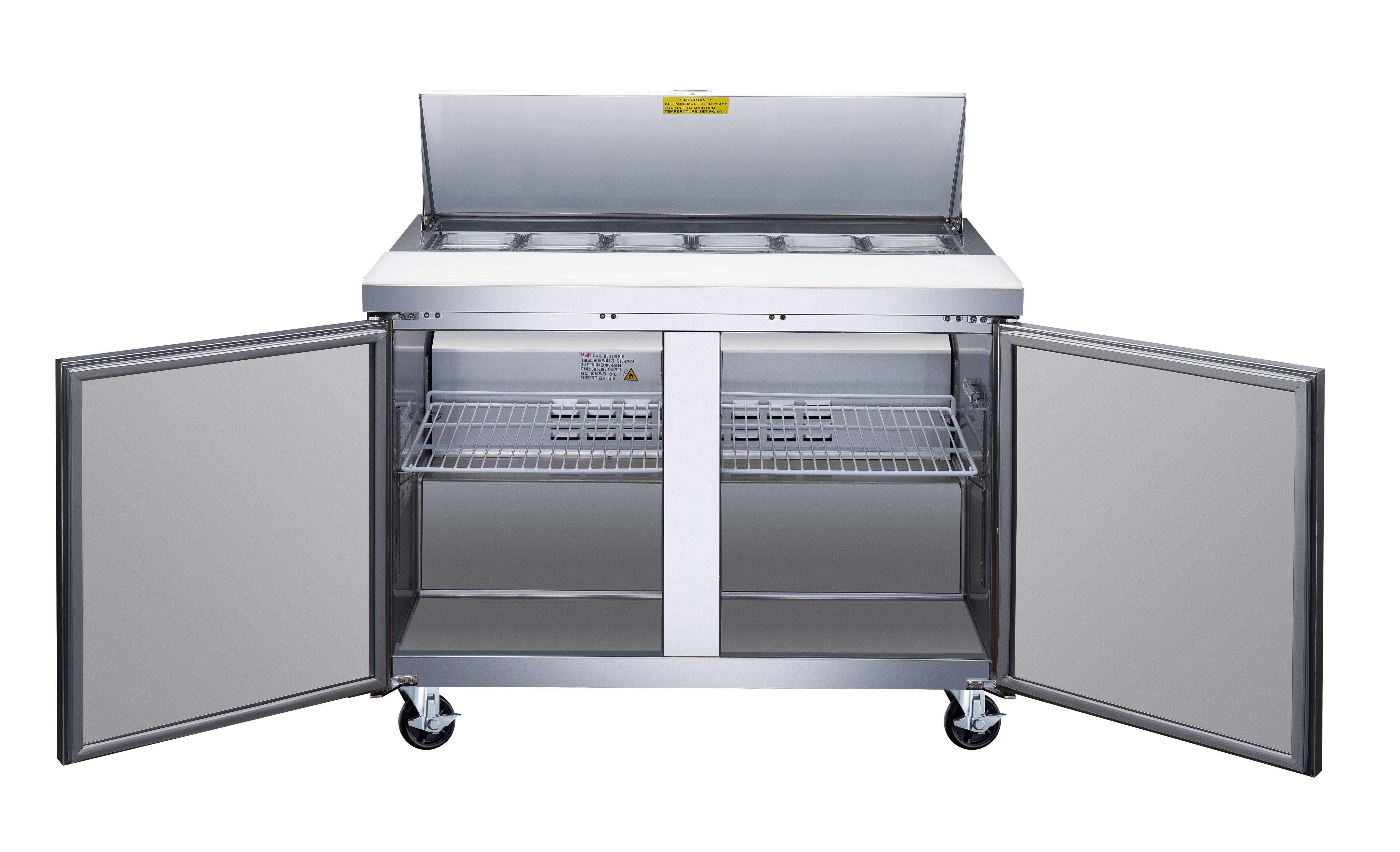 47″ Two (2) Door Refrigerated Prep Table, 9.5 cu.ft. (270 L), Stainless Steel