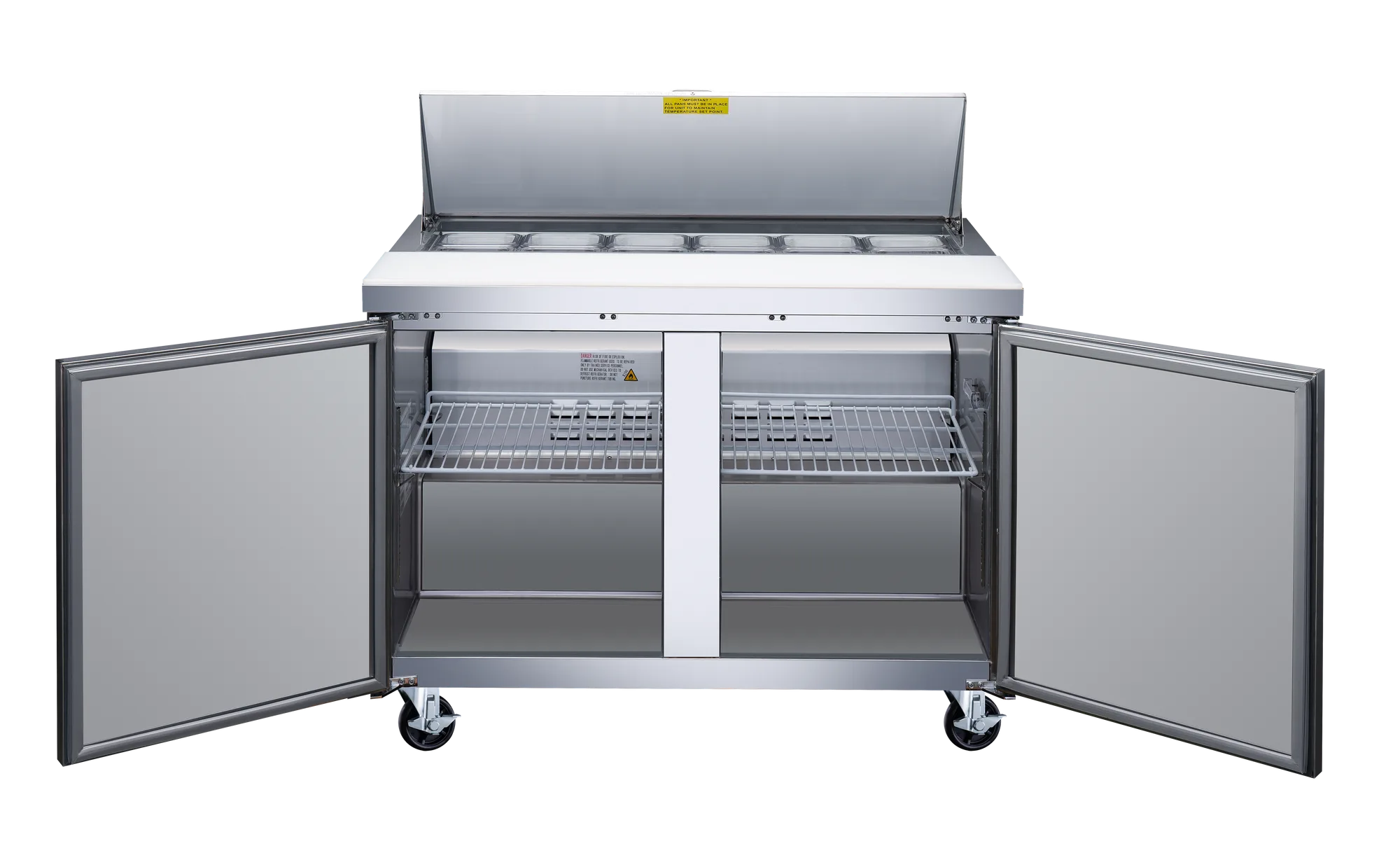 47″ Two (2) Door Refrigerated Prep Table, 9.5 cu.ft. (270 L), Stainless Steel