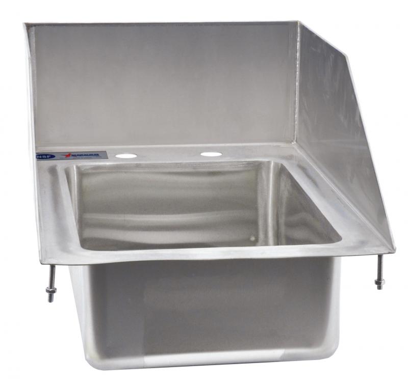 10″ x 14″ x 5″ Stainless Steel Single Drop in Sink with 6″ Left-Back-Right Splash