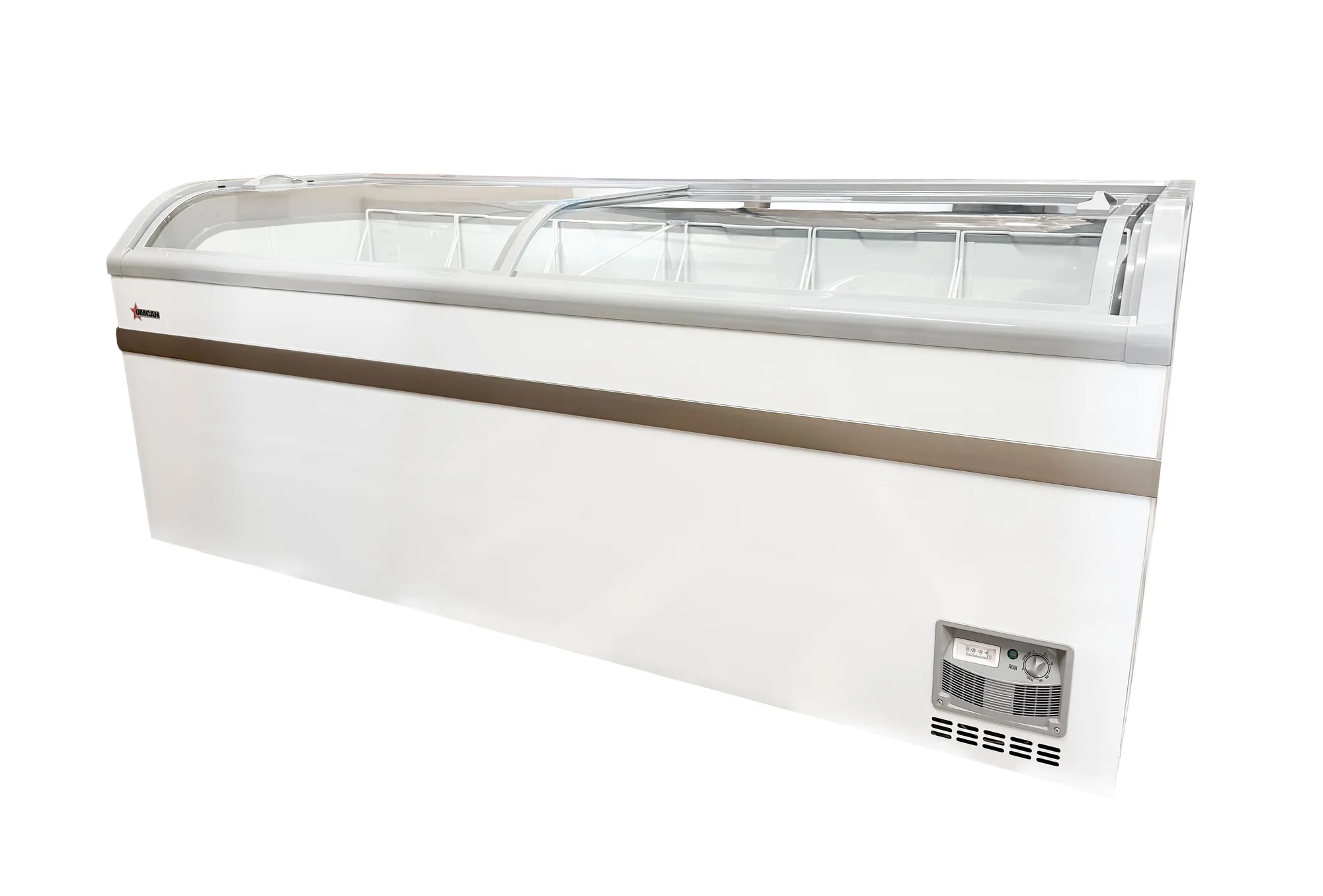 79″ Two (2) Door Ice Cream Display Chest Freezer with Curved Glass Top, 24.72 cu.ft. (700 L)