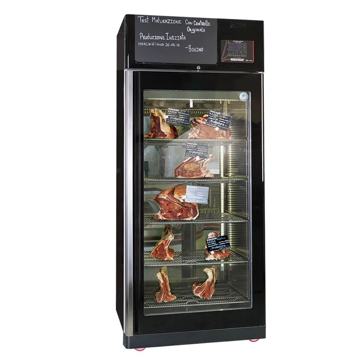 Stagionello® Maturmeat® 150kg Meat Curing Cabinet with ClimaTouch® and Fumotic®, Front and Back View - Black