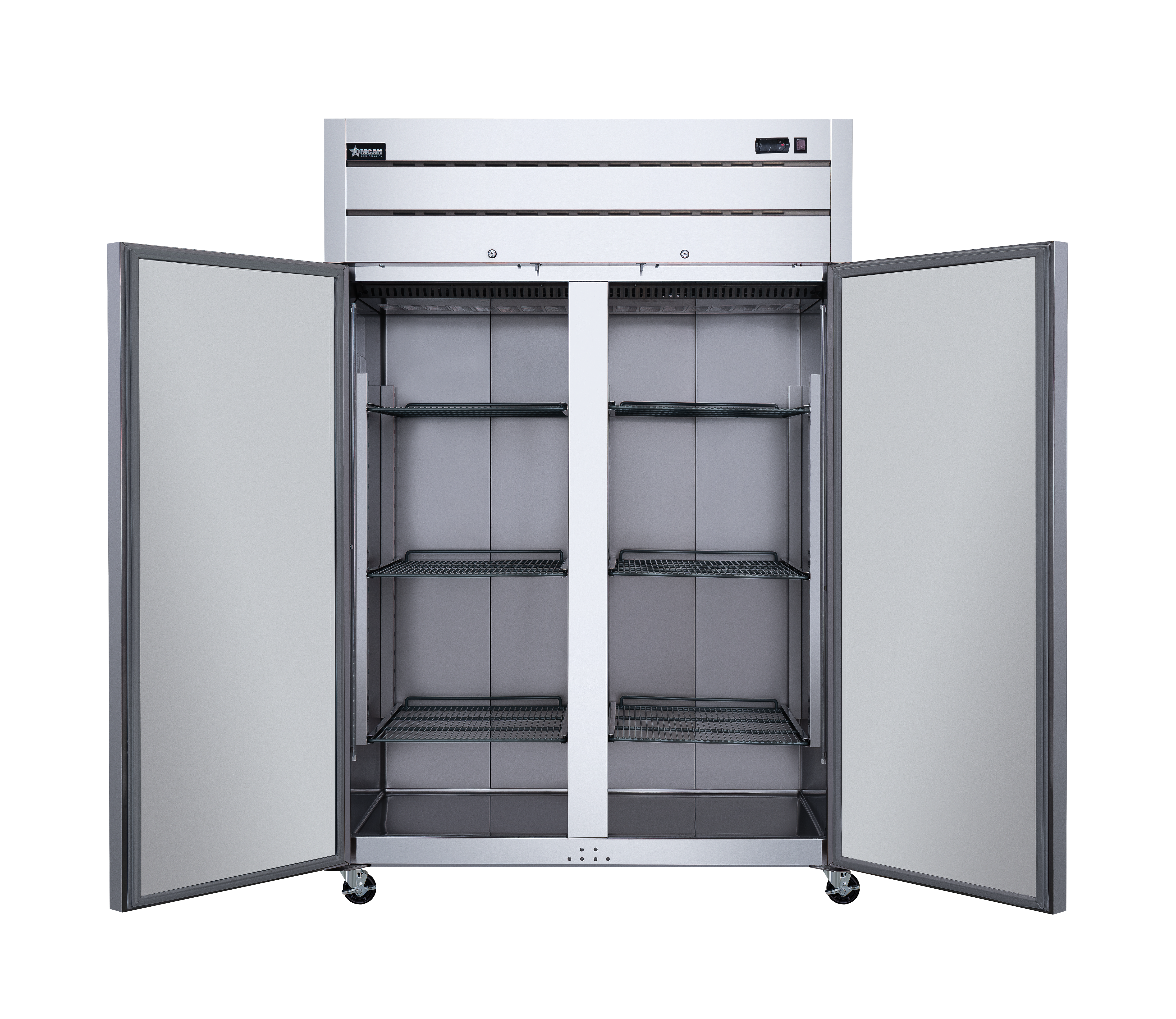 54″ Two (2) Door Top-Mounted Reach-in Refrigerator, 43.1 cu.ft. (1220 L), Stainless Steel