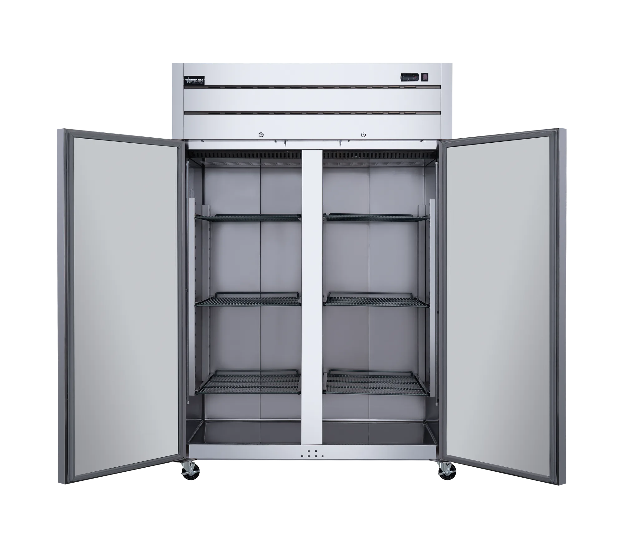 54″ Two (2) Door Top-Mounted Reach-in Refrigerator, 43.1 cu.ft. (1220 L), Stainless Steel