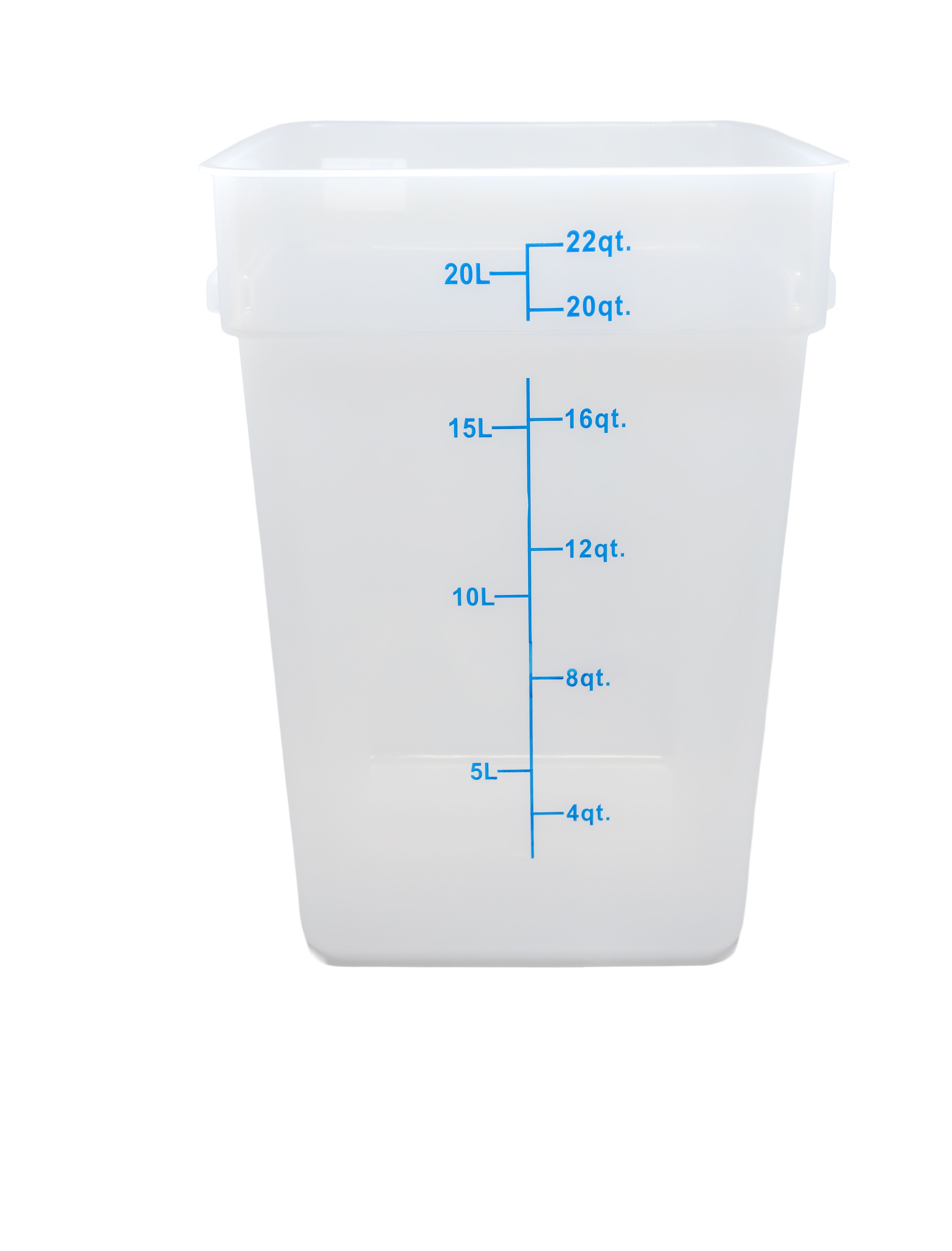 22 qt Polypropylene Translucent Square Food Storage Container