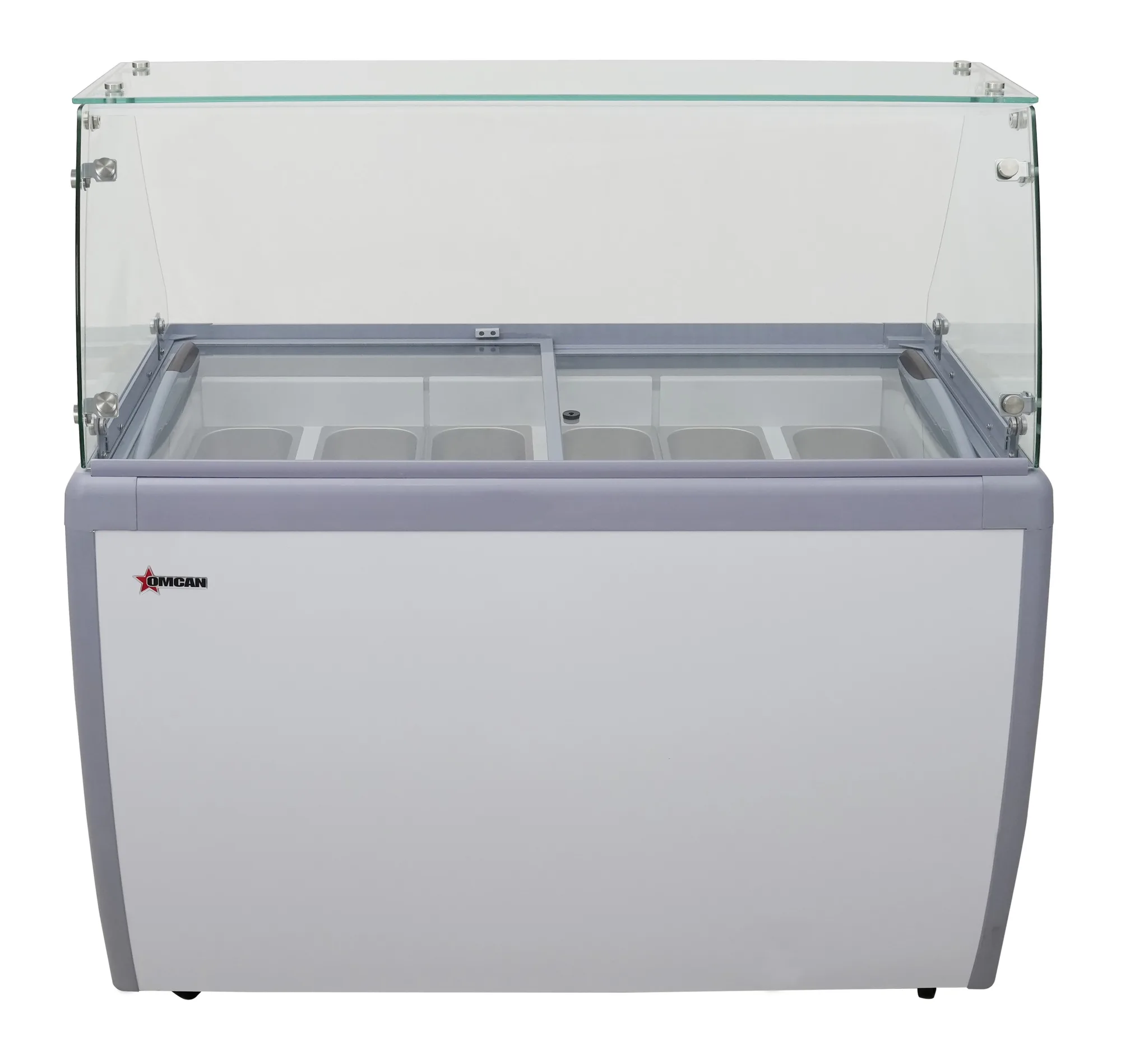 50″ Nine (9) Pan Gelato Dipping Cabinet with Flat Sneeze Guard