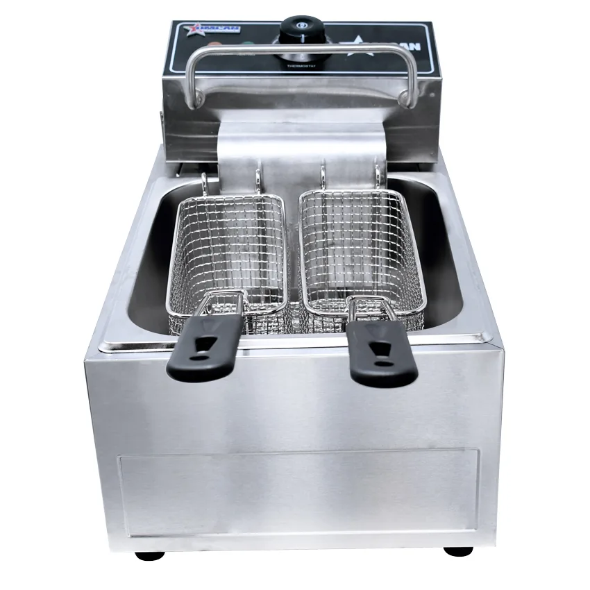 6 qt (7 Liters) Single Countertop Electric Fryer – 110V, 1Ph, 1350W