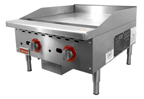 24″ Countertop Gas Griddle 2 Burners with Thermostatic Control, 56,000 BTU