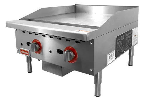 24″ Countertop Gas Griddle 2 Burners with Thermostatic Control, 56,000 BTU