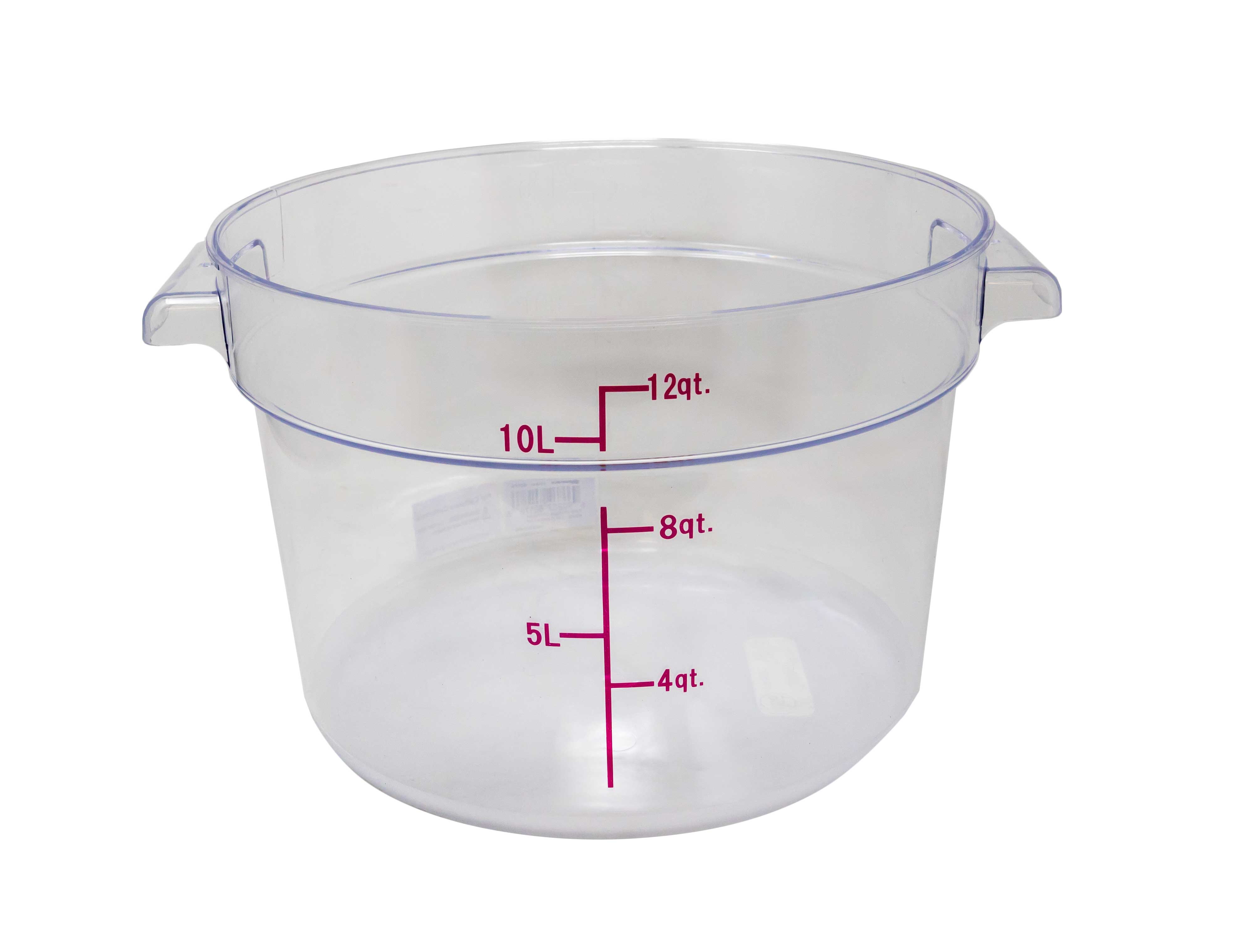 12 Qt. Polycarbonate Clear Round Food Storage Container