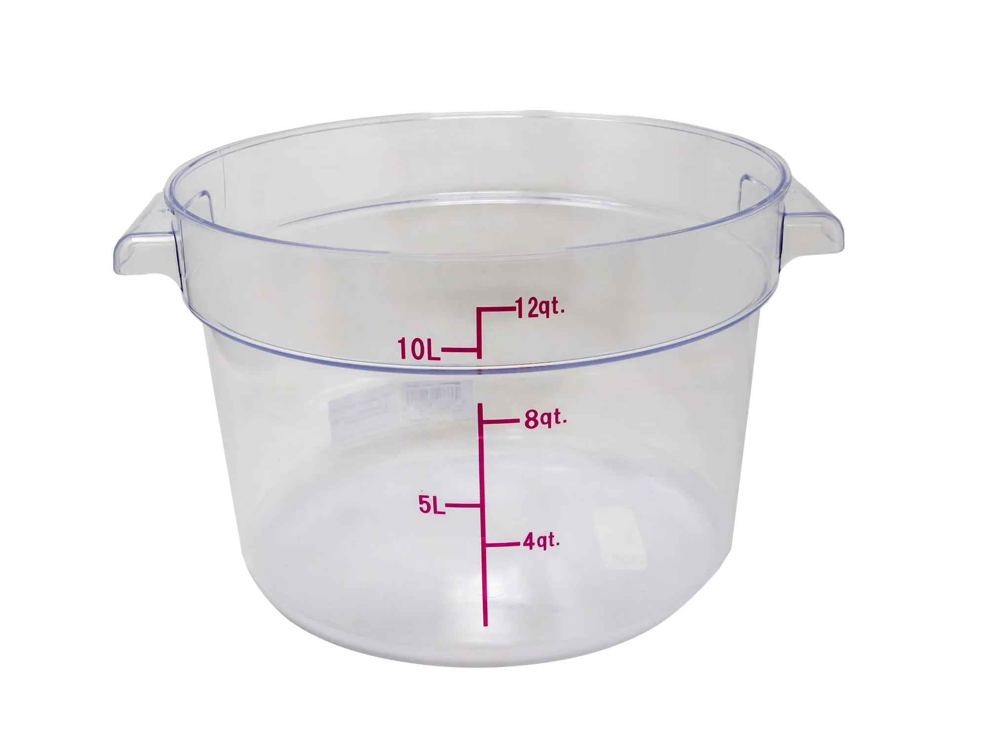 12 qt Polycarbonate Clear Round Food Storage Container