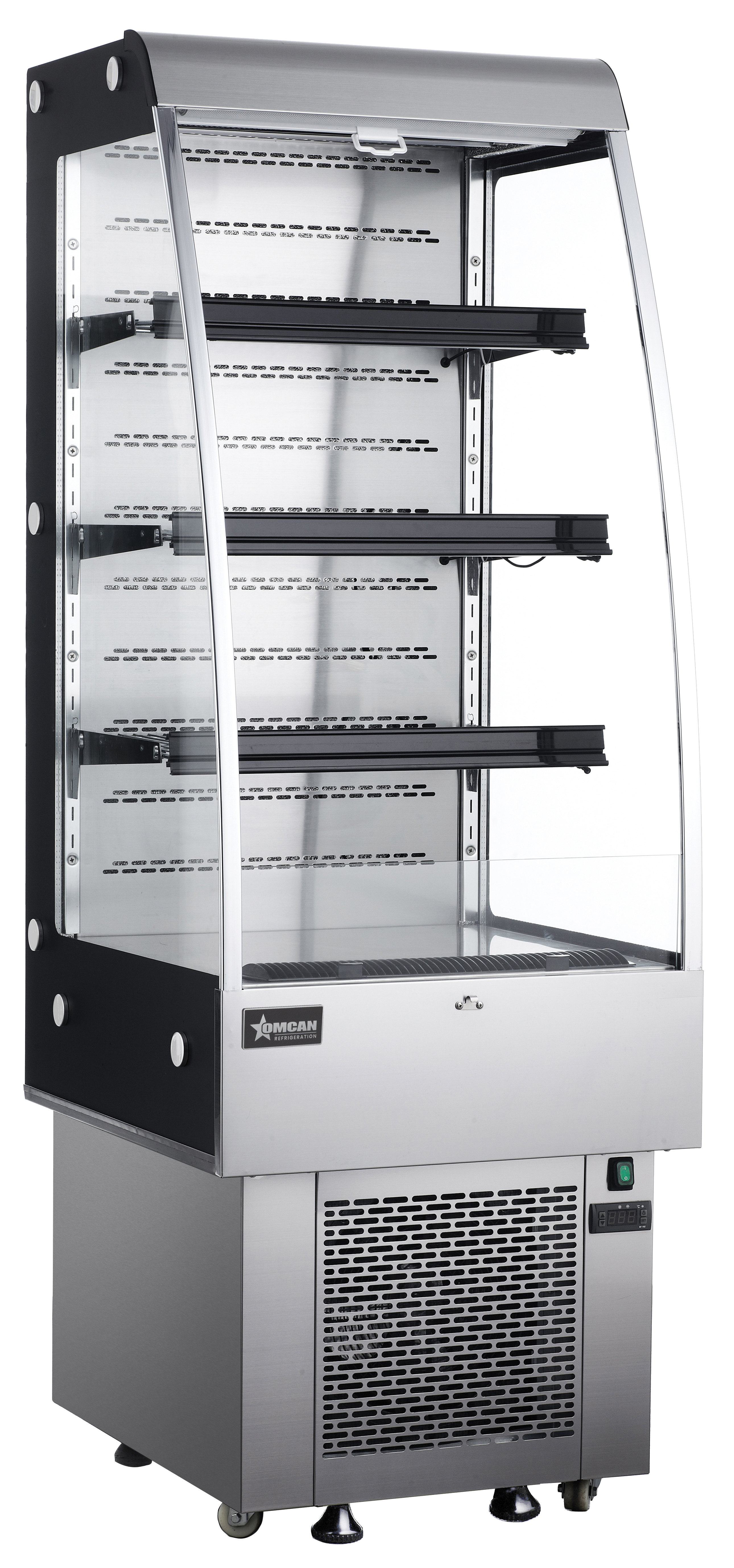 24” Three (3) Shelf Grab-and-Go Open Refrigerated Floor Self-Serve Display Case , 9 cu.ft. (252L), Silver