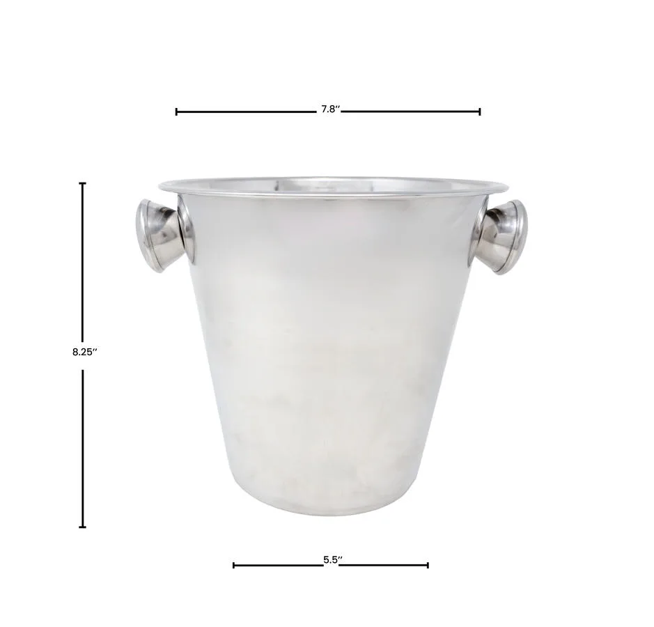 4 qt Stainless Steel Wine Bucket with Knob Handle