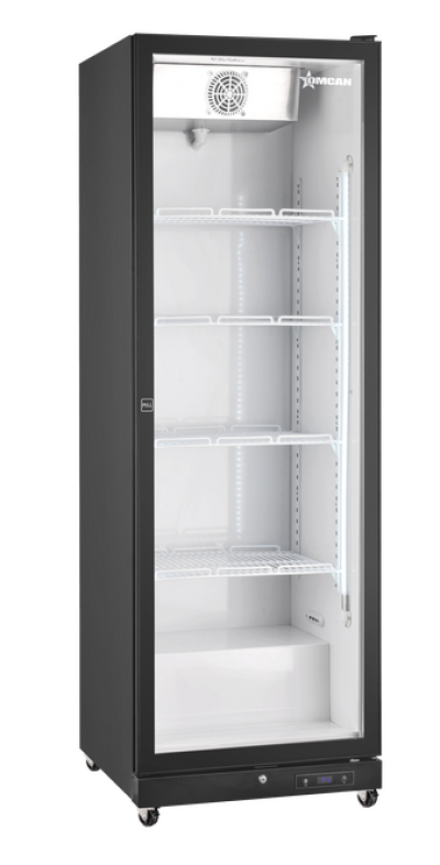 26” One (1) Glass Door Display Refrigerator with LED Light, 16 cu.ft. (450 L), Black