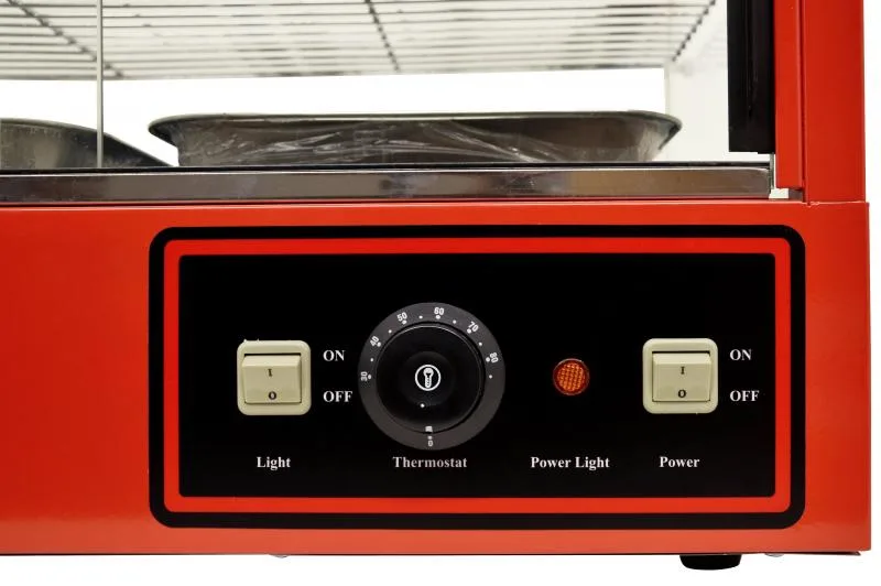 26" Display Warmer, 2 Shelves, Curved Glass, Full-Service with 1.2 kW