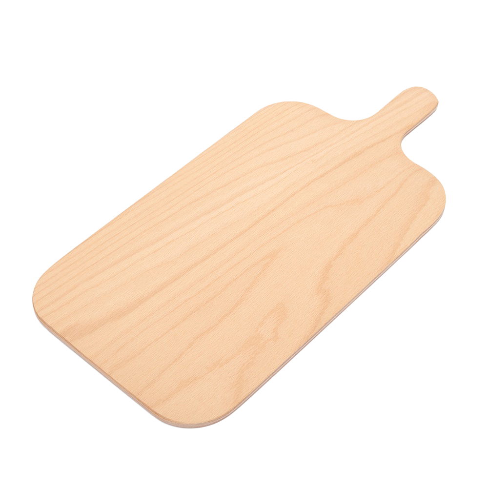 Linea Dori 14" x 8.75” Beech Wood Pinsa Romana Serving Board 0.3" Thick with 4” Handle
