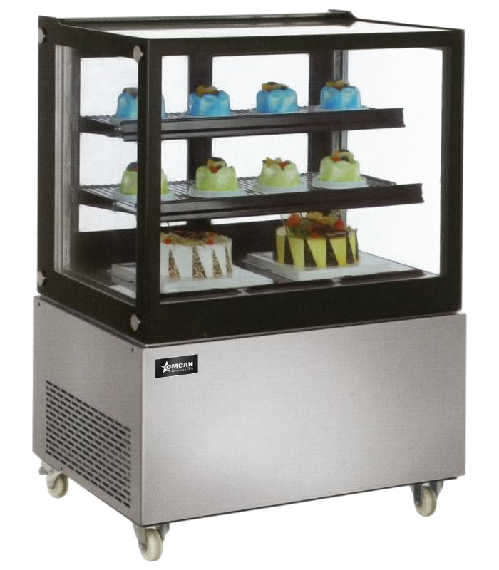 48" Square Edge Refrigerated Floor Display Case with 13 cu.ft./370 L Capacity