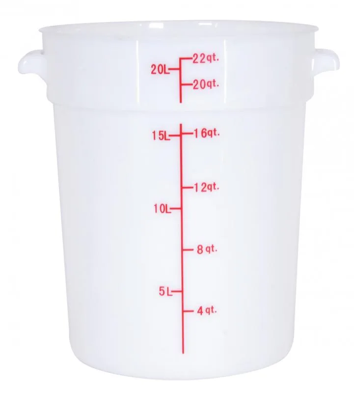 22 qt Polypropylene White Round Food Storage Container