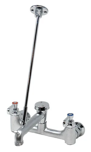 Wall Mounted Mop Sink Faucet With 6 1/2″ Swing Spout, 8″ Centers