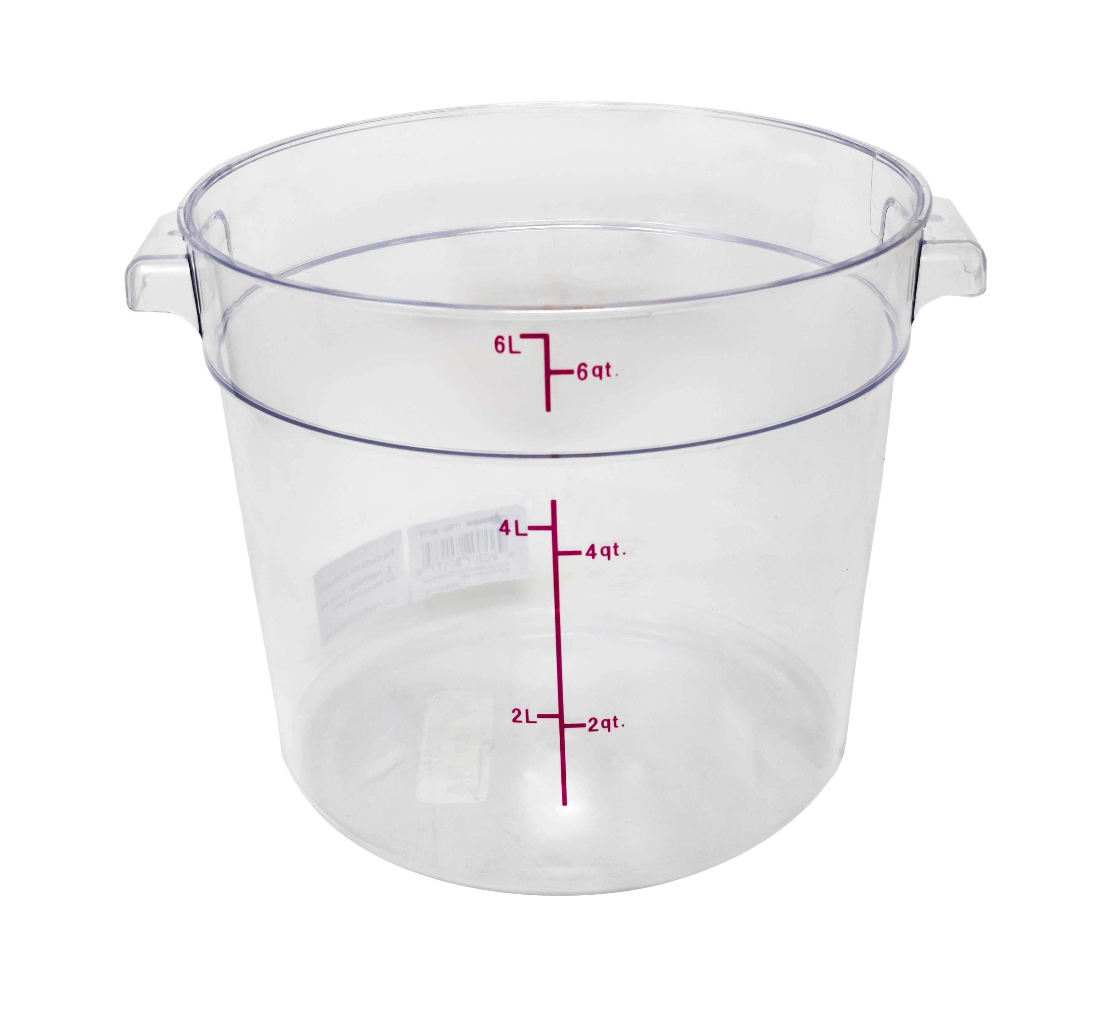 6 Qt. Polycarbonate Clear Round Food Storage Container