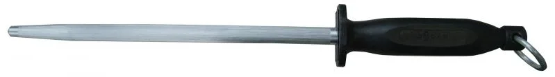 14" Round Sharpening Steel with Black Handle