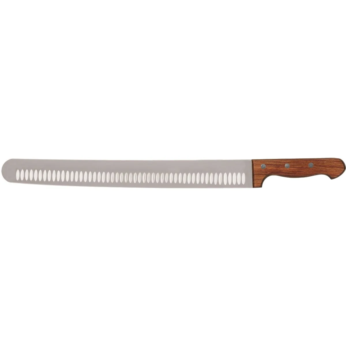 14" slicer, 1 ¾” wide with granton edge blade and wooden handle
