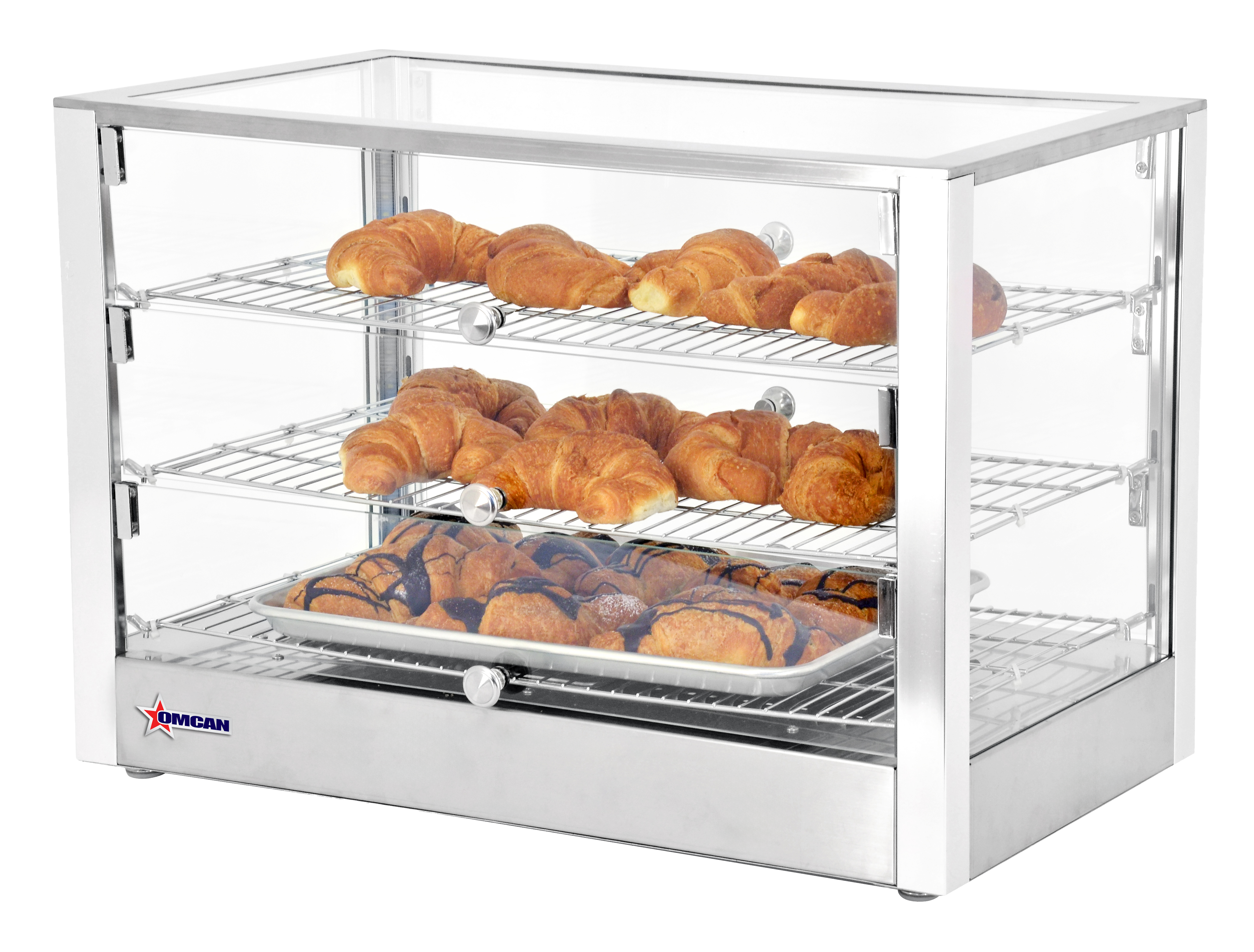 28" Countertop Display Warmer, 3 Shelves, Square Glass Front, Self/Full-Service, 4 cu.ft. (115 L) Capacity