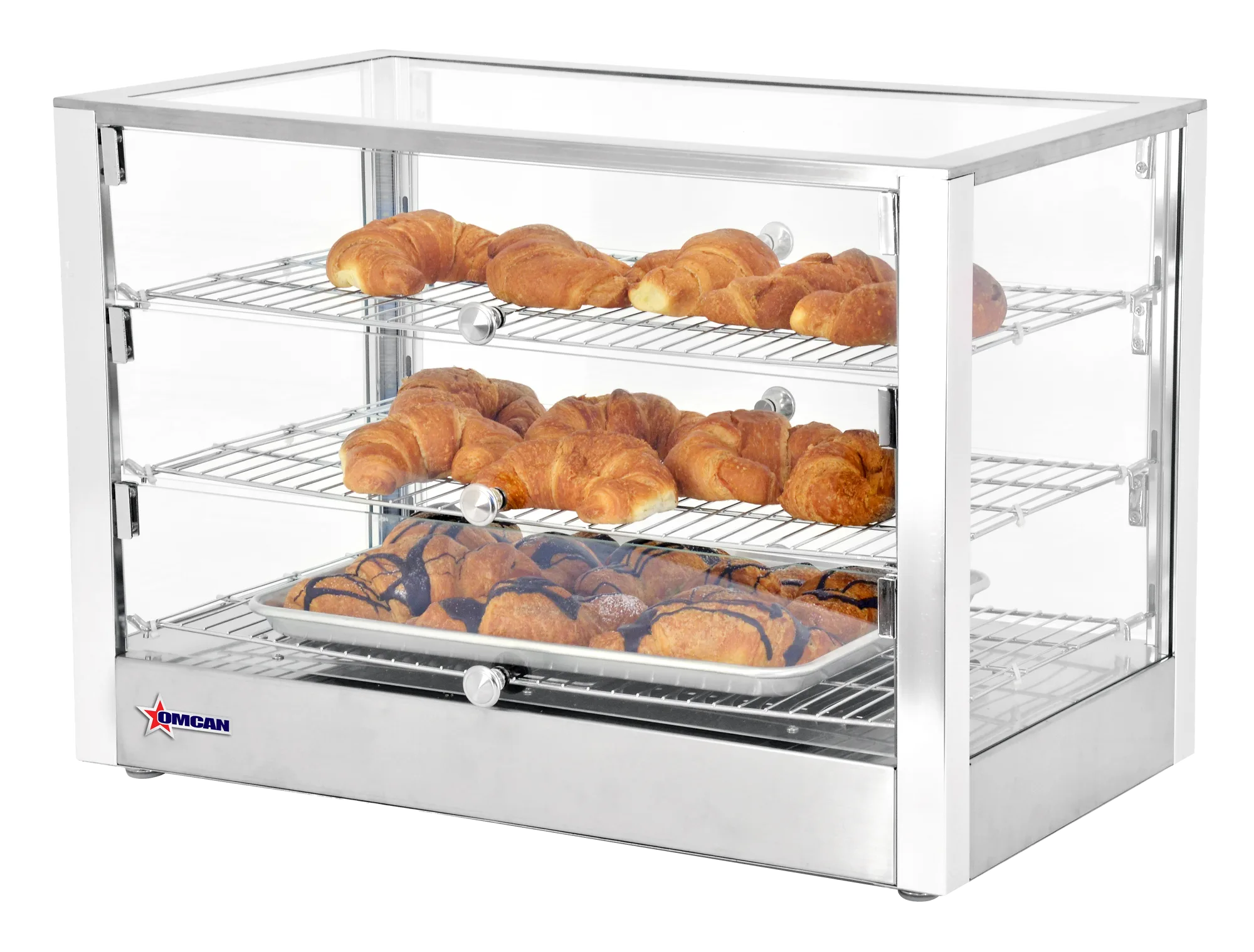 28" Countertop Display Warmer, 3 Shelves, Square Glass Front, Self/Full-Service, 4 cu.ft. (115 L) Capacity