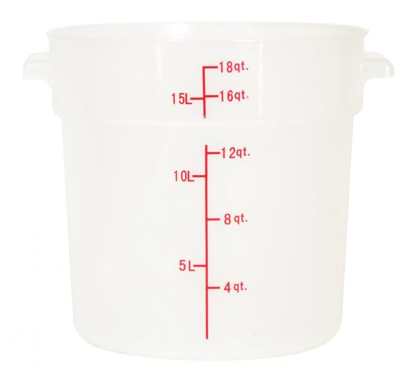 18 qt Polypropylene Translucent Round Food Storage Container