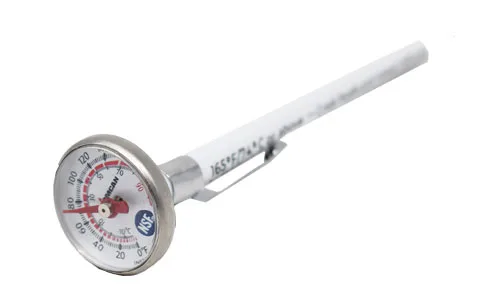 Pocket Test Thermometer 1″ dia. with Built-In Clip On The Protective Sleeves NSF