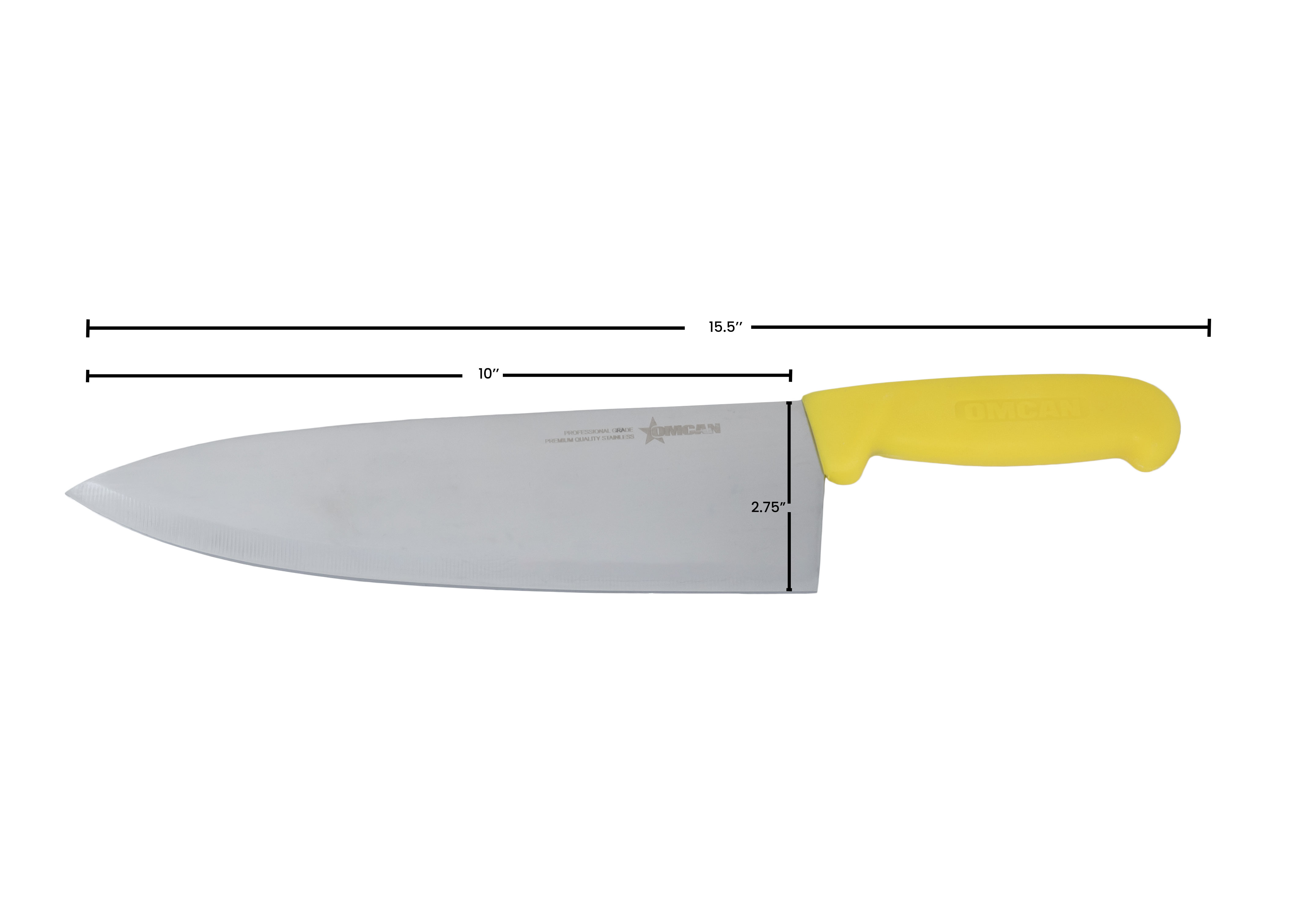 10" Medium Cook Knife with Yellow Polypropylene Handle