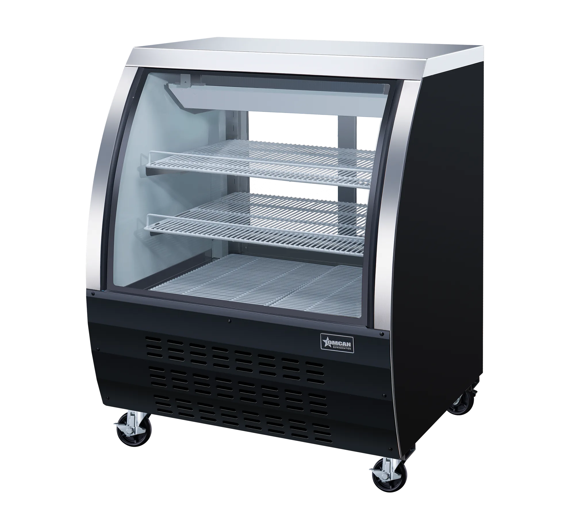 36″ Two (2) Shelf Floor Refrigerated Showcase, 11.6 cu.ft. (328 L), Black