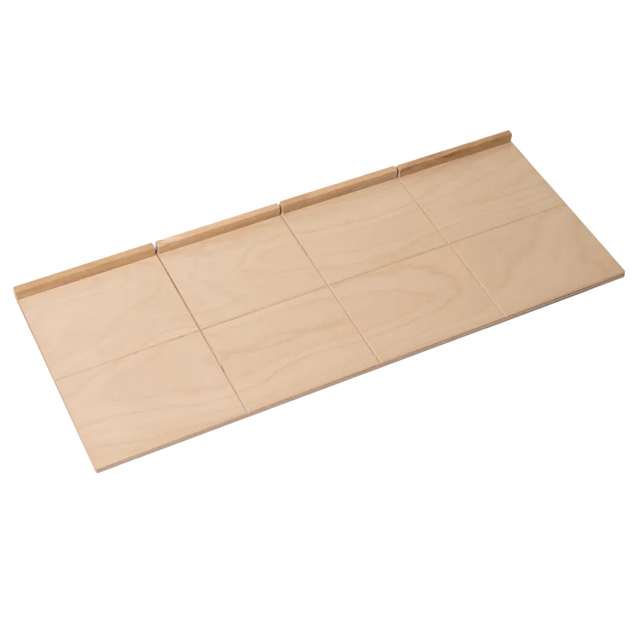 Linea Dori 31.5” x 12” x 0.5” Beech Serving Board with 8 Cutting Sections