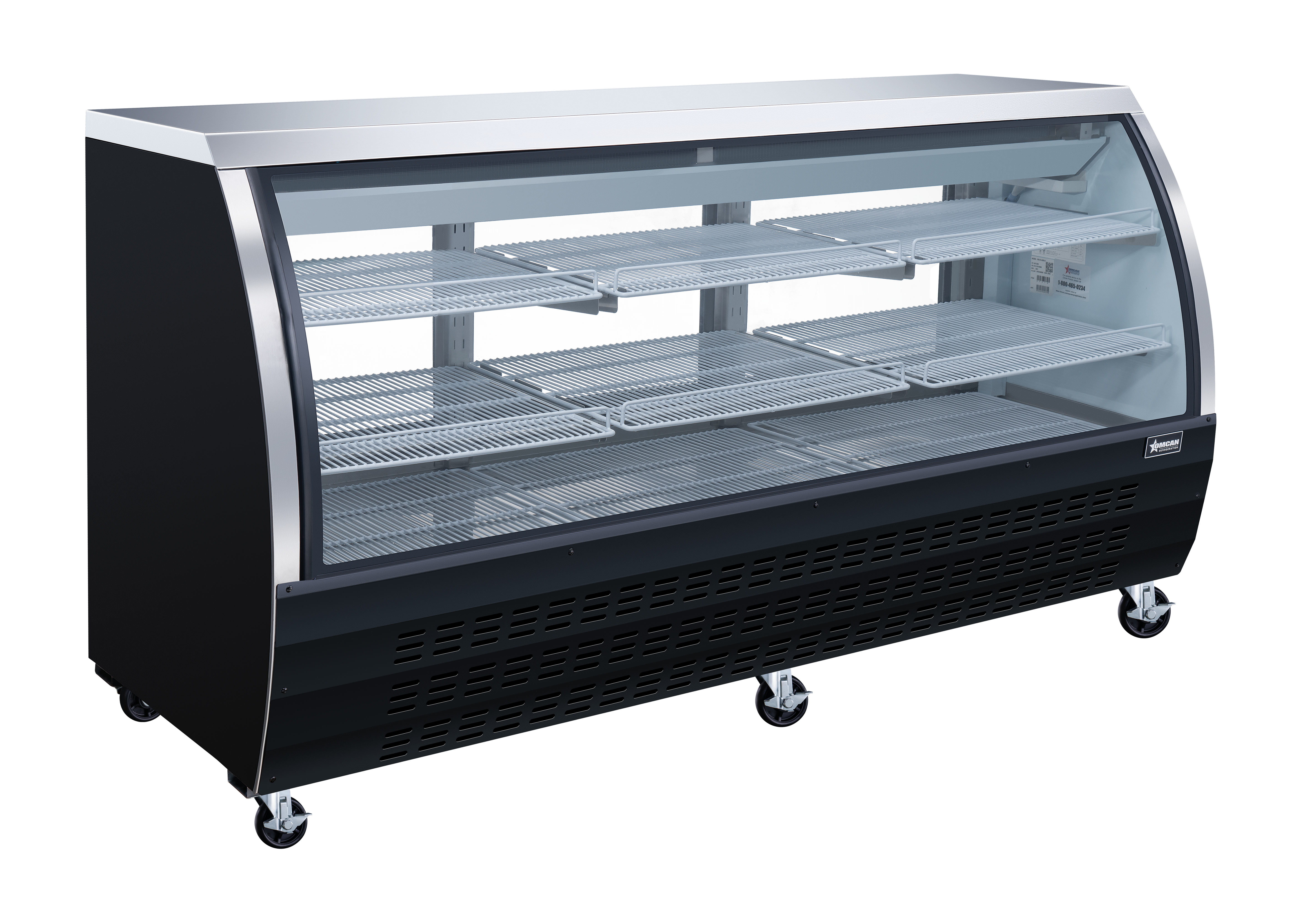 82″ Two (2) Shelf Floor Refrigerated Showcase, 32 cu.ft. (903 L), Black