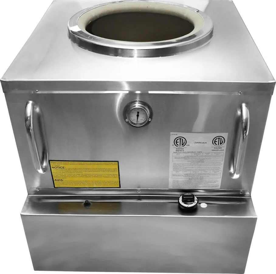 24″ x 24″ Natural Gas Stainless Steel Tandoor Clay Oven – 48,000 BTU