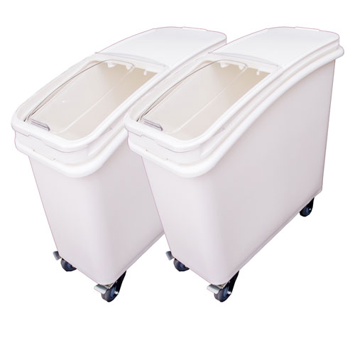 21 Gallon (80 Liter) Ingredient Bin with Sliding Lid and Scoop - Pack of 2