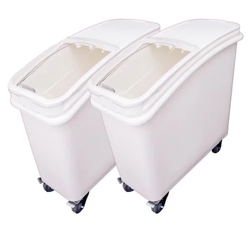 21 Gallon (80 Liter) Ingredient Bin with Sliding Lid and Scoop - Pack of 2