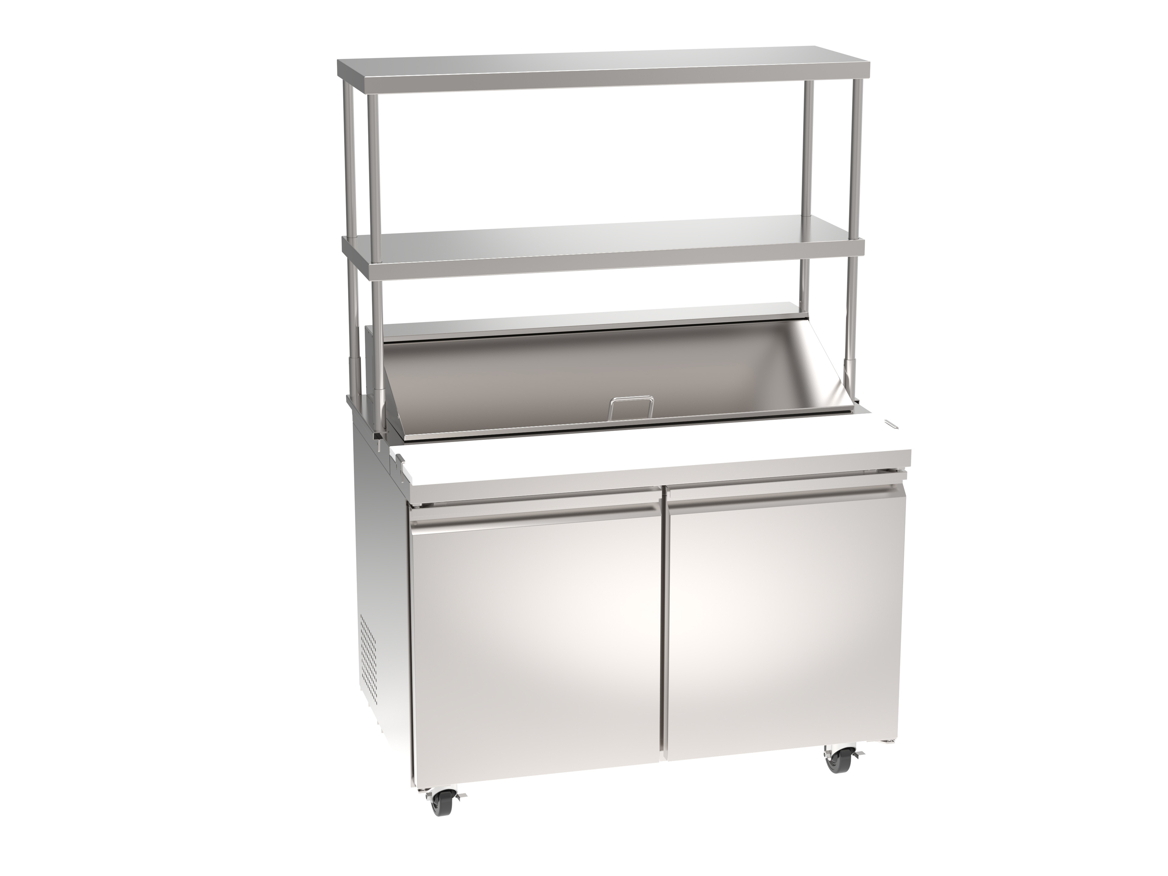 37″ Stainless Steel Double Deck Overshelf for Prep Table #50034