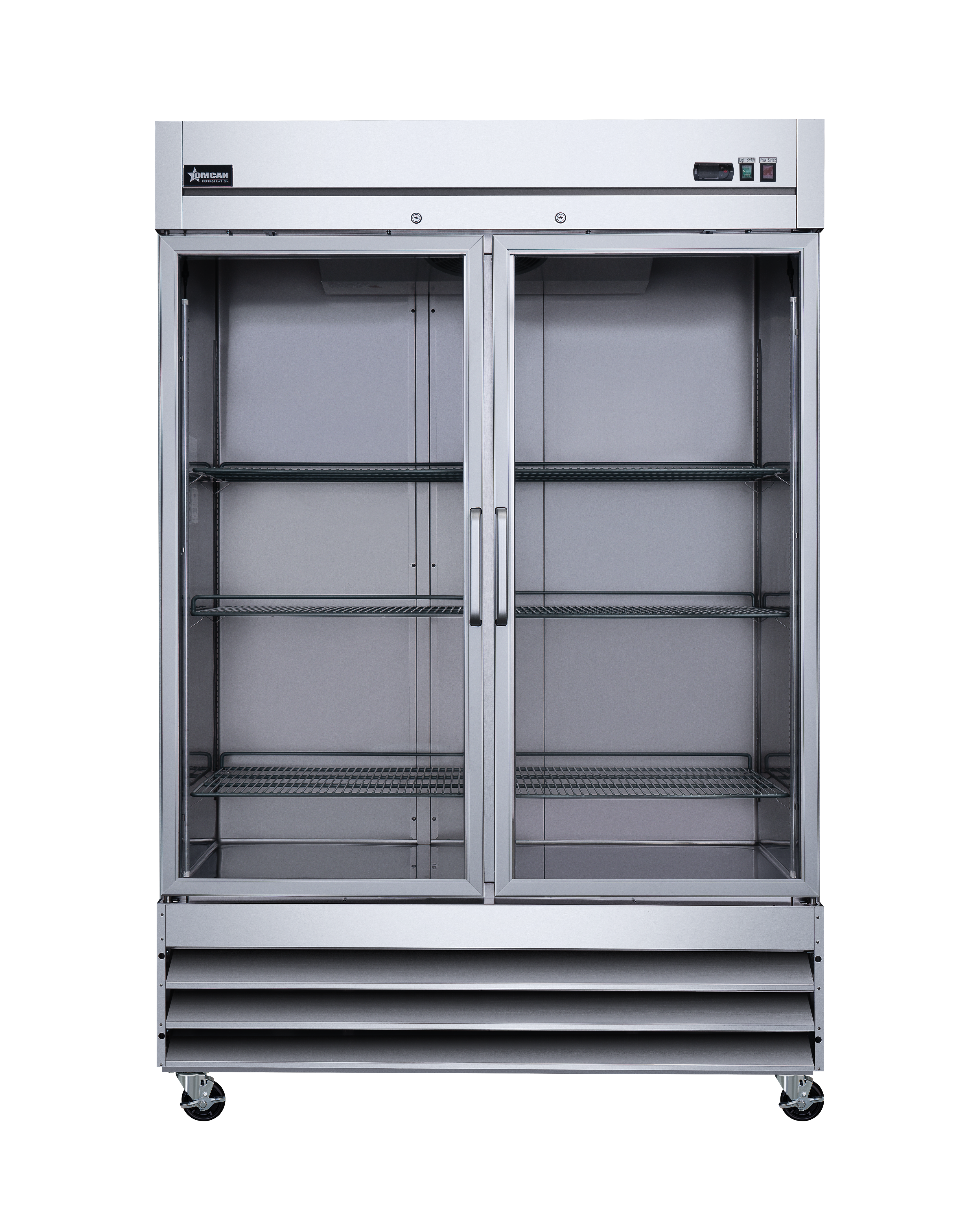 54″ Two (2) Glass Door Reach-In Refrigerator, 47 cu.ft. (1330 L), Stainless Steel