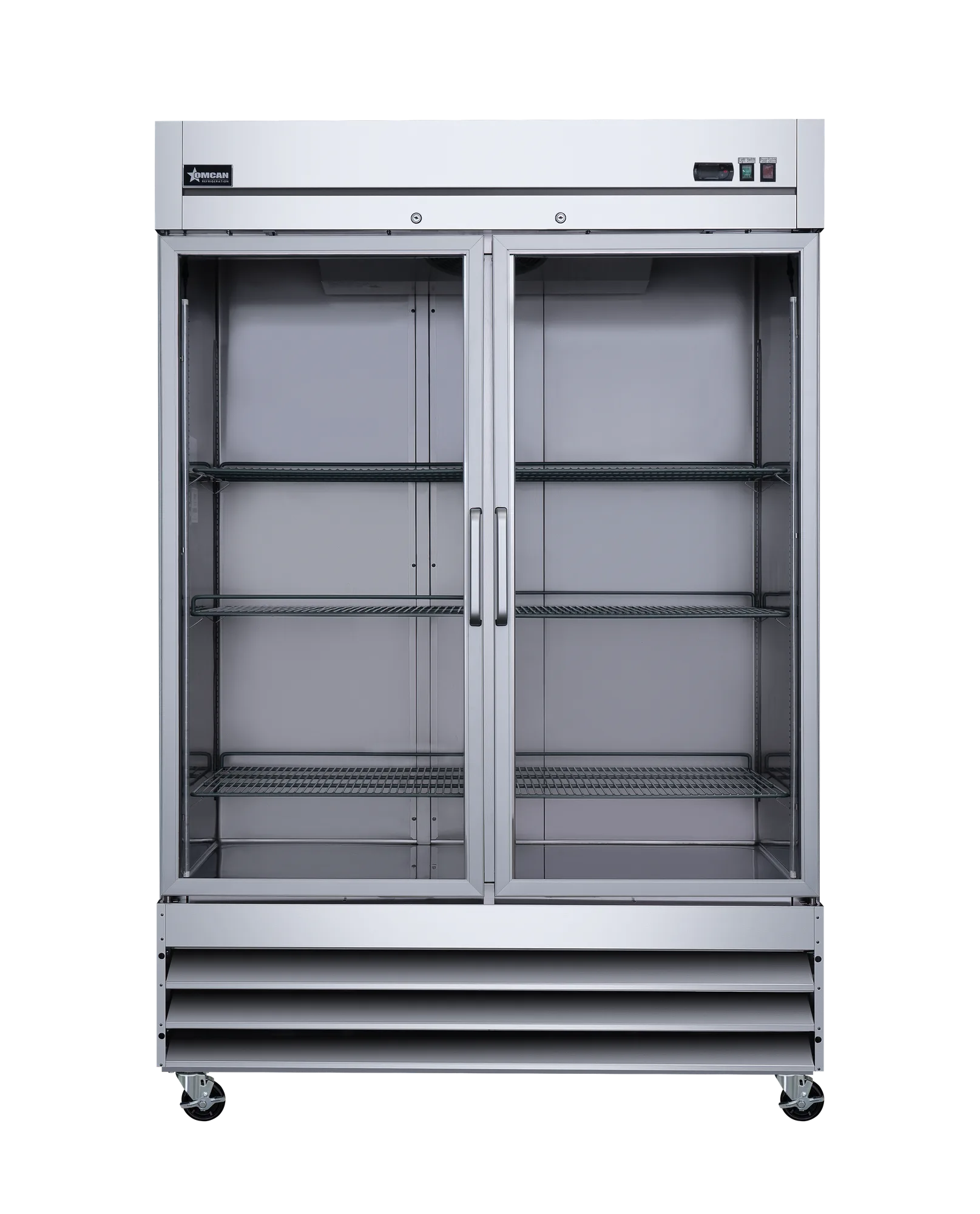 54″ Two (2) Glass Door Reach-In Refrigerator, 47 cu.ft. (1330 L), Stainless Steel