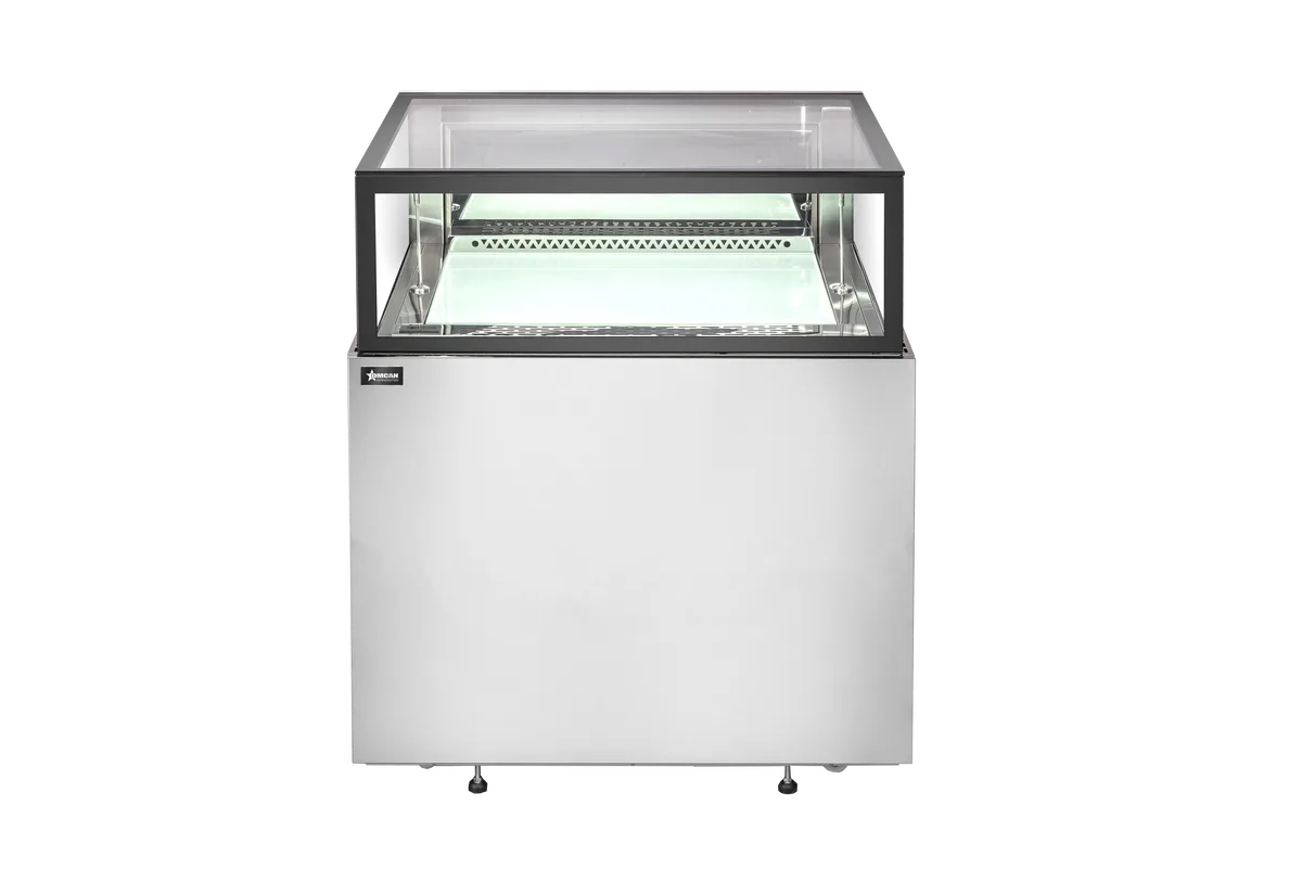 36” x 32” Flat Top Refrigerated Showcase, 9.6 cu.ft. (272 L), Stainless Steel