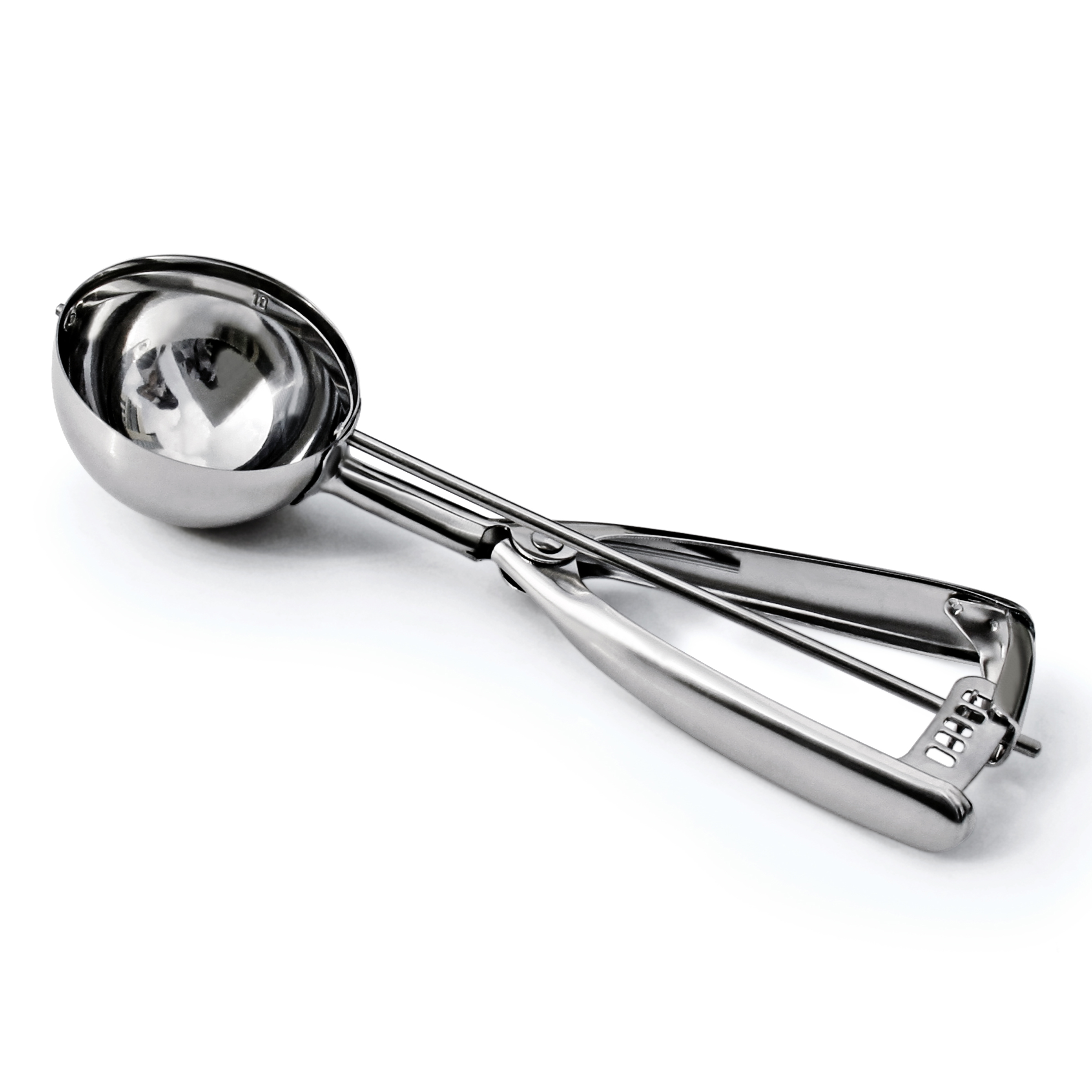 #10 Stainless Steel Squeeze Handle Ice Cream Scoop Disher – 3 3/4 oz